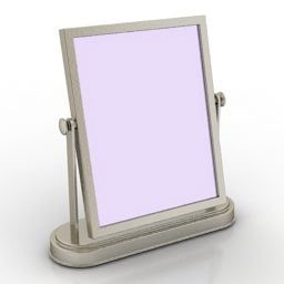 Floor Mirror With Wood Stand 3d model