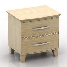 طاولة نوم خشبية من خشب الرماد نموذج ثلاثي الأبعاد