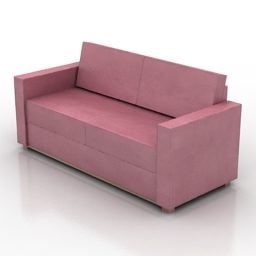 Sofá tapizado rosa modelo 3d