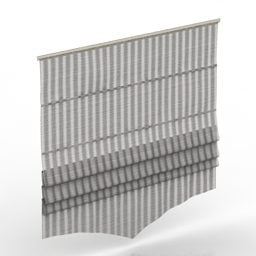 Grey Vertical Blind Curtain 3d model