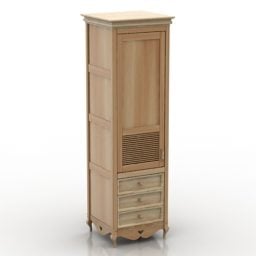 Old Style Locker With Drawers 3d model