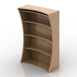 Modello 3d di forma curva per scaffale per libri
