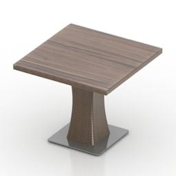 Square Table Walnut Wooden 3d model