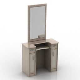 Meja Solek Dengan Model 3d Cermin Segi Empat