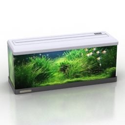 نموذج حوض السمك الزجاجي ثلاثي الأبعاد