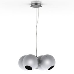 Lámpara de techo Pantalla de tres esferas Modelo 3d