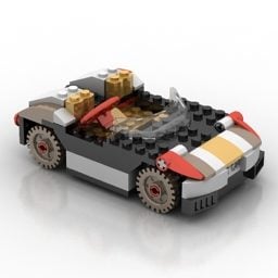 Car Toy Lego Style 3d model