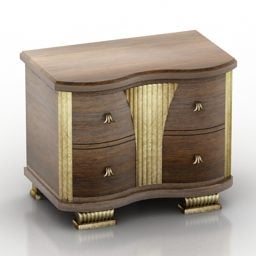Modernism Nightstand Curved Top 3d model