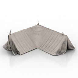 Namiot tekstylny w kształcie litery L Model 3D