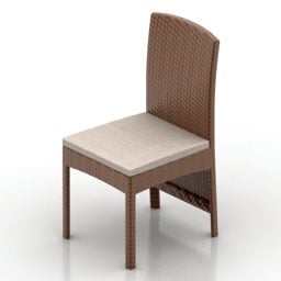 Antique Brown Wood Chair 3d model