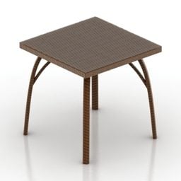 Square Coffee Table Curved Leg 3d model
