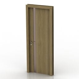 דלת מסגרת בגימור עץ דגם תלת מימד