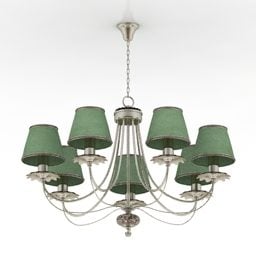 Boutique Ceiling Lamp Chandelier Green Shade 3d model