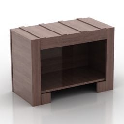 Kwadratowy stojak z drewna orzechowego Model 3D