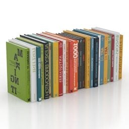 Modello 3d della pila di libri colorati