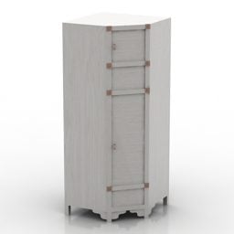 Model 3D antycznej białej szafki