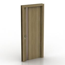 Modelo 3d de porta de madeira de apartamento