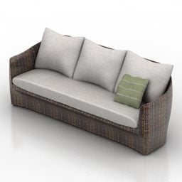 Modelo 3d de base de vime para sofá