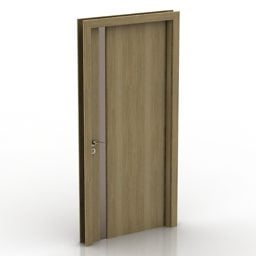 Modelo 3d de Mdf de madeira de porta única