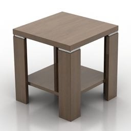 Quadratisches Regal aus Holz, Walnussholz, 3D-Modell