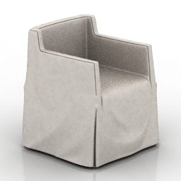 Restaurant Armchair With Textile Covered 3d model