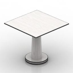 Square Coffee Table White Color 3d model