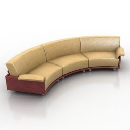 Zakrzywiona tapicerowana sofa Rossi Model 3d