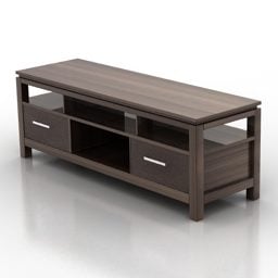 Low Rack Shelf Furniture 3d model