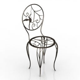 Krzesło barowe Plastikowy kształt tulipana Model 3D