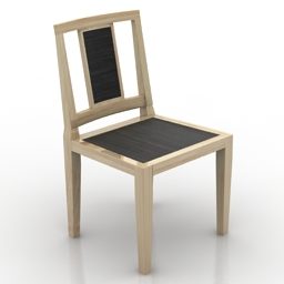 كرسي ريفي بإطار خشبي موديل 3D