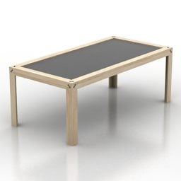 میز چهارگوش قاب چوبی مدل سه بعدی