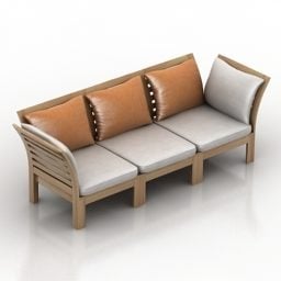 Sofá tapizado elegante modelo 3d