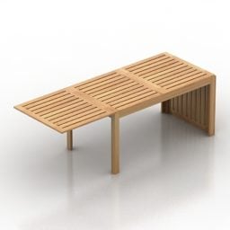 Wood Table Foldable 3d model