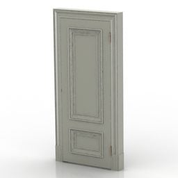Single Door Carved Lines 3d model