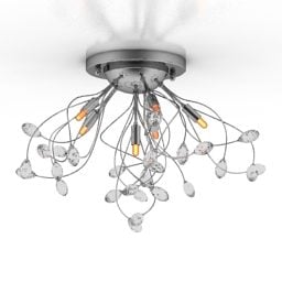 Ceiling Lamp Curved Wires Shade 3d model