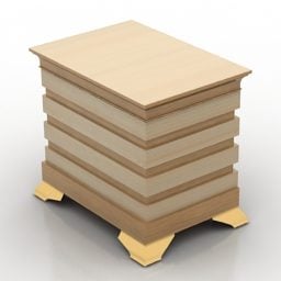Yöpöytä Vaakasuuntainen puinen rakenne 3D-malli