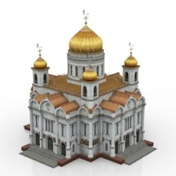 בניין הקתדרלה של ישו המושיע דגם תלת מימד