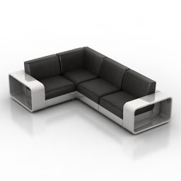 Sofa Curved Steel Frame 3d model