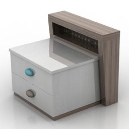 Bedside Table With Nightstand 3d model
