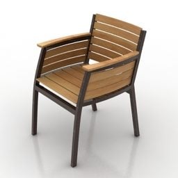 Outdoor Armchair Wooden 3d model