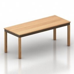 Wooden Table Rectangular 3d model
