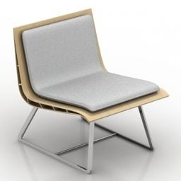 Modello 3d della sedia relax con gamba fissa in acciaio