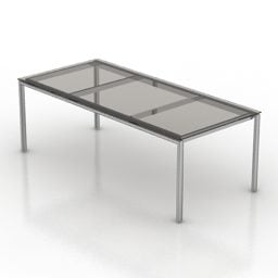 Rechteckiger Tisch aus Glas, 3D-Modell