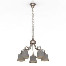 Rustic Ceiling Lamp Hanging With Chain 3d model