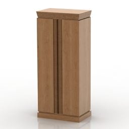 Elegant Wood Wardrobe 3d model