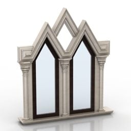 Modello 3d della finestra decorativa