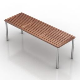 आधुनिकतावाद आयताकार टेबल लकड़ी का 3डी मॉडल