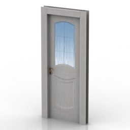Puerta con panel interior de vidrio modelo 3d