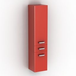 Armário de parede cor vermelha modelo 3d