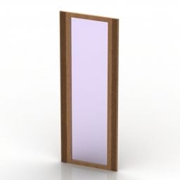 3д модель прямоугольного зеркала в деревянной раме